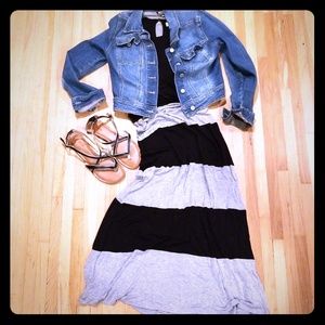 Black and gray maxi dress